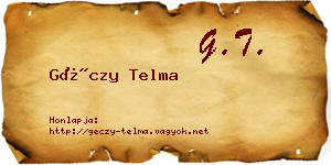 Géczy Telma névjegykártya